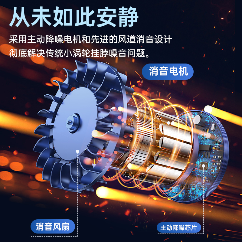 【官方正品】挂脖风扇便携式随身小型懒人挂脖子耳颈无叶制冷空调