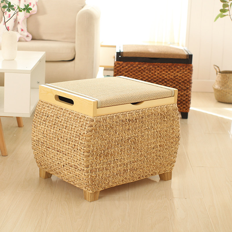 藤编收纳凳门口可坐储物换鞋凳整理箱沙发凳化妆凳床尾凳搁脚凳子,收纳整理,收纳凳,淘宝优惠券,粉丝福利购,淘宝优惠卷