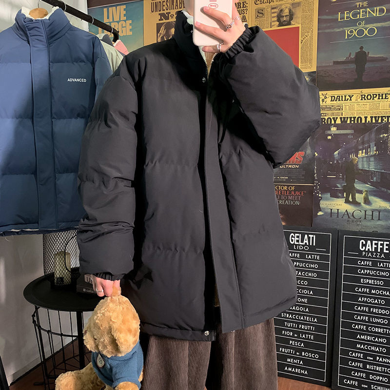 速发Hybskr Fleece Thicken Letter Graphic Men Winter Coat Sta