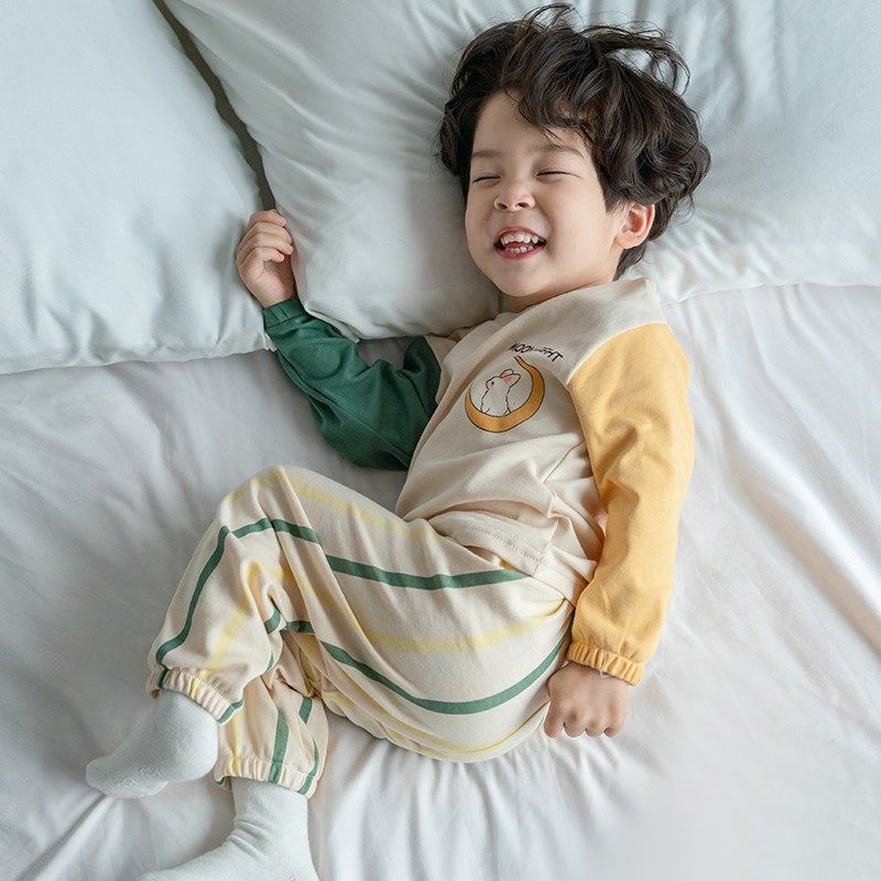 儿童睡衣套装宝宝薄款家居服全棉套头男童早春秋季长袖空调服,童装/婴儿装/亲子装,家居服套装,淘宝优惠券,粉丝福利购,淘宝优惠卷