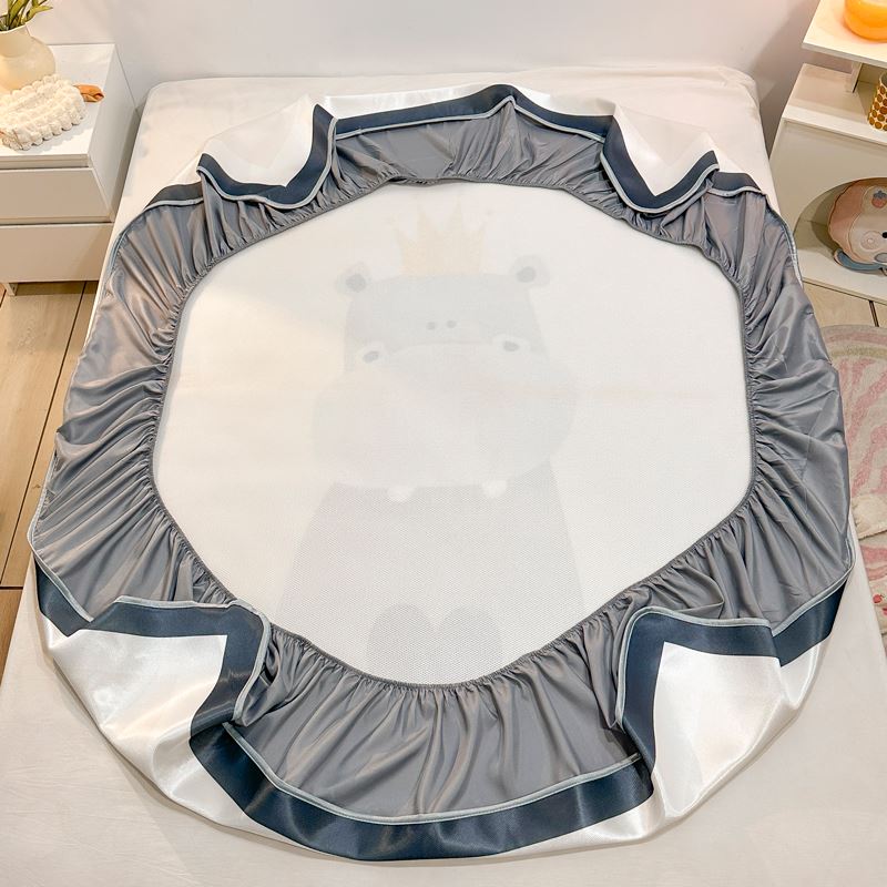 夏季冰丝凉席床笠款三件套床垫儿童宿舍床单人空调软席子可机水洗