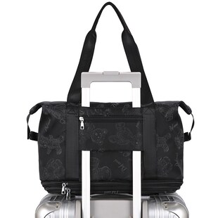 行李袋带滑轮大容量干湿分离登机包可拆卸滑轮出差旅行洗漱收纳包