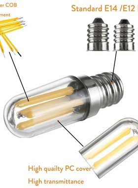Mini E14 E12 LED Fridge Freezer Filat Light COB Dimmable Bul