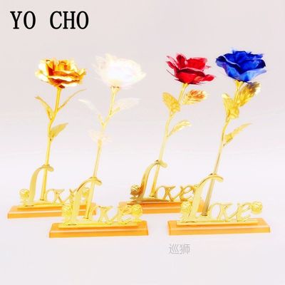 24K Plated Gold Rose Flower Artificial Flower 24K Foil Rose