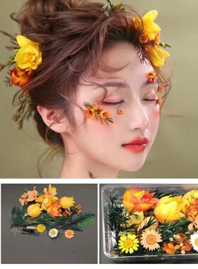 小众高货diy新娘头饰干花材料包饰品仙女花瓣妆容雏菊化妆林小宅