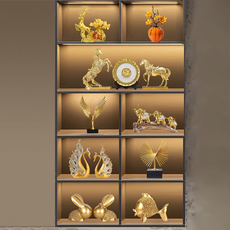 现代简约风入户h玄关工艺品摆设品客厅轻奢电视柜红酒柜装饰品摆