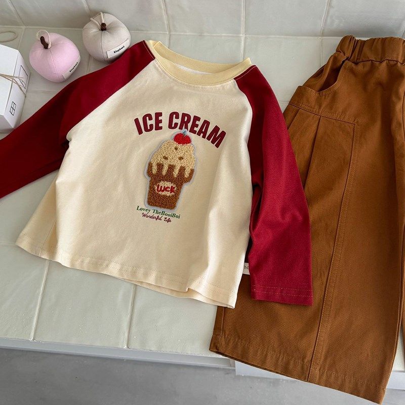 儿童贴标绣花拼色磨毛打底衫男女童可爱插肩袖长袖T恤上衣韩版潮,童装/婴儿装/亲子装,T恤,淘宝优惠券,粉丝福利购,淘宝优惠卷