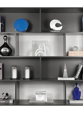 书柜装饰品摆件书架柜子电视柜摆设蓝色坐姿人防尘罩样板房间软装