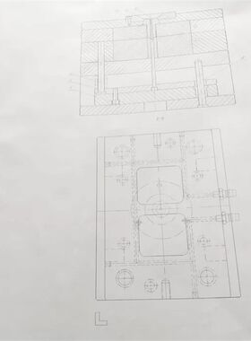 手绘图纸减速器铅笔零件图代画实训测绘手工模具装配CAD装配机械