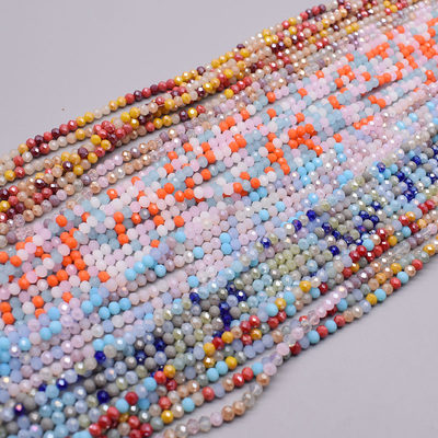 速发New Mixed Color 2mm 3mm 4mm Crystal Rondell Beads Facete