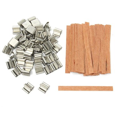 50Pcs 6mm 8mm 12.5mm 13mm Wooden Candles Wick with Sustainer