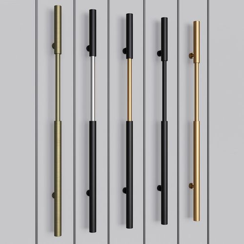 2024新款加厚不锈钢双开玻璃大门拉手商铺包间推拉实木门把手黑色