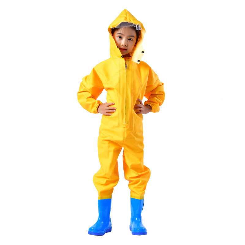 儿童玩水连体下水裤幼儿q园防水衣服赶海男女小孩雨鞋抓鱼雨裤沙