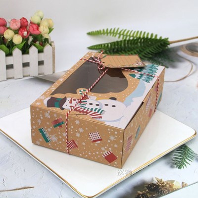 3/6/9/12pcs European Candy Box Christmas Cookie Boxes Bakery