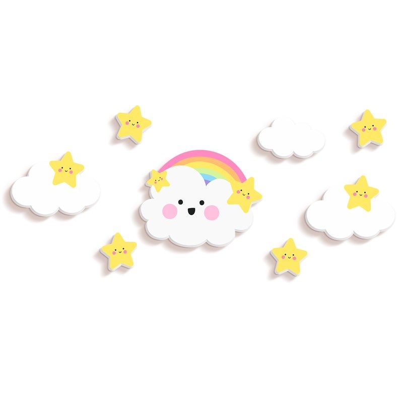 儿童房墙面装饰墙贴 小公主房间卧室床头布置 立体云朵遮丑补洞,家居饰品,软装墙贴,淘宝优惠券,粉丝福利购,淘宝优惠卷