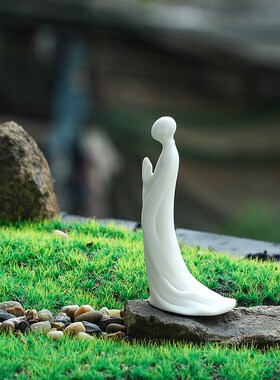 创意陶瓷人物摆件禅意无相小僧家居玄关客厅办公室桌面装饰摆设品