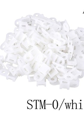 100PCs Cable Tie Mount Wire Buddle Saddle  Plastic Holder Wh
