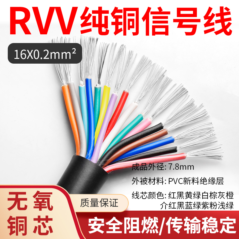 讯VV电18 10缆2 14 16芯电源R号控制护套线0.1Q2/0.2/0.3/0-封面