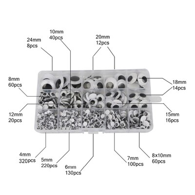 1000PCS Self-adhesive Mixed Size 4-24mm Eyes   Dolls Googly