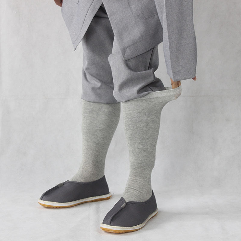 灰正四季师父僧袜男免绑腿唯色长筒袜袜女夏季防臭和尚尼姑薄棉子