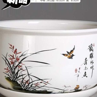 陶a瓷花盆圆口大肚加厚客厅大圆筒盆大绿萝大绿箩白色大号家用