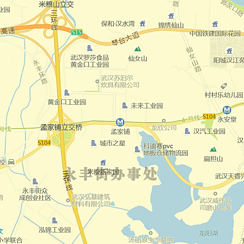 汉阳区地图1.15m湖北省武汉市折叠版办公室会议室壁画沙发装饰画