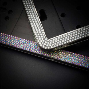 2Pcs Front Rear Car License Plate Frame Acrylic Stainless St