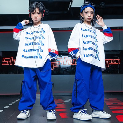 西海岸儿童街舞潮服架子鼓模特HIPHOP演出服少儿酷炫春秋长袖套装