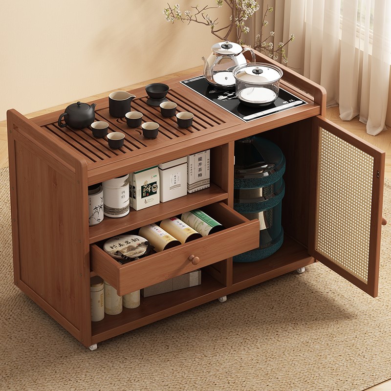 移动茶台烧水壶一体客厅家用2024新款阳台小茶桌茶水柜非实木茶车