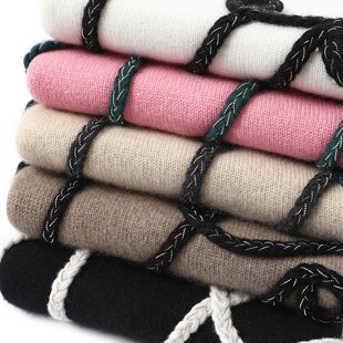 格外喜欢 毛衣马甲坎肩加厚 精致手工链条高领羊绒背心女纯羊绒衫