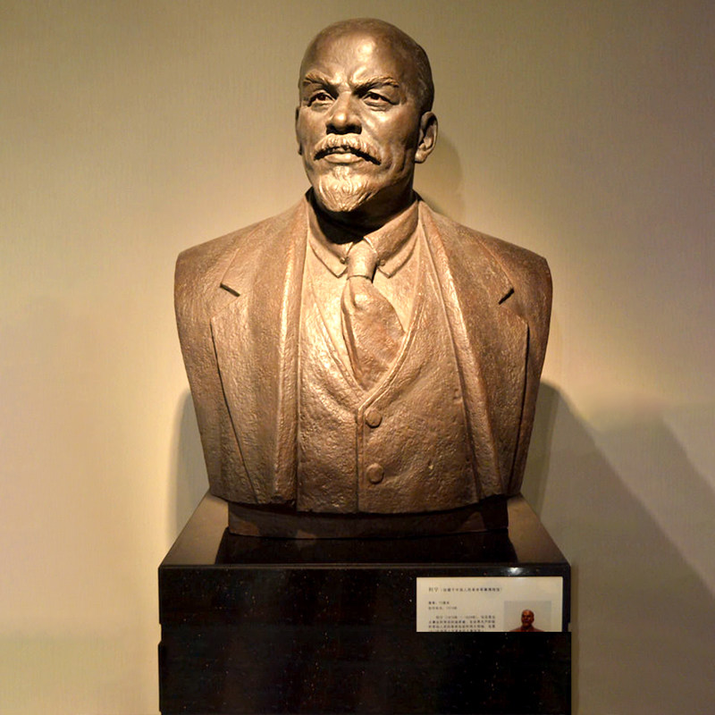 博物馆列宁半身铜像艺术t品户外大型人物雕塑定制园林公园铜雕摆