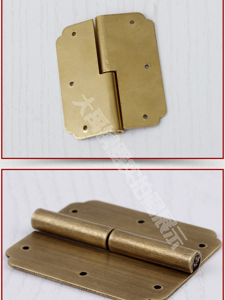 中式仿古家具纯铜合页顶箱柜衣橱书柜门合页铰链明装脱卸黄铜合页