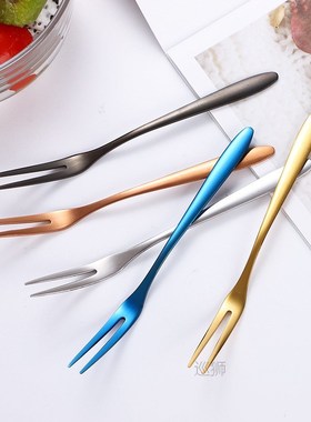 6/12pcs Stainless Steel Two-tine Fork Fruit Fork set Tablewa