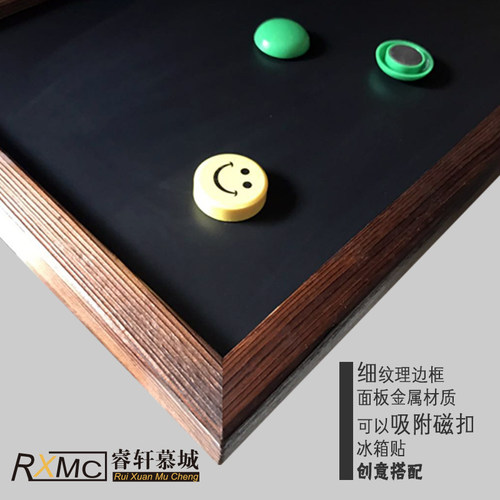 高品质60*90炭烧实木加厚边条黑板咖啡馆黑板酒店黑板画板可定制