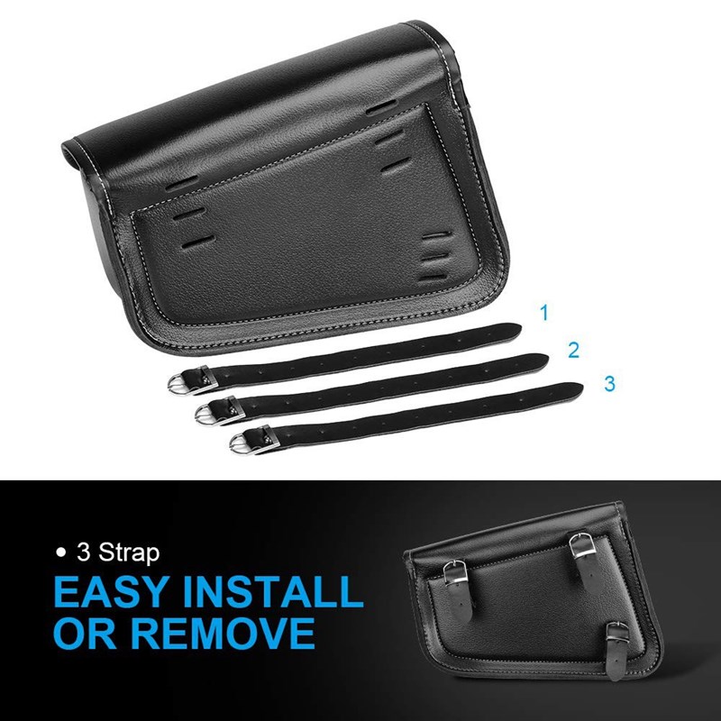 Motorcycle Bag P Leather Saddlebag Saddle Swingarm Bag Left