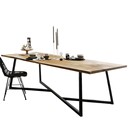 北欧实木会议桌办公桌现代极简工作台电脑桌铁艺餐桌写字台长条桌