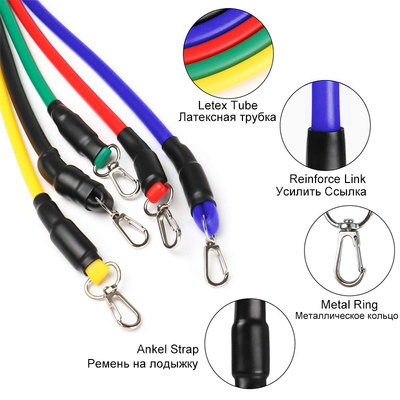 工厂销11Pcs/Set Latex Pull Rope ResisGtance Bands Indoor Por
