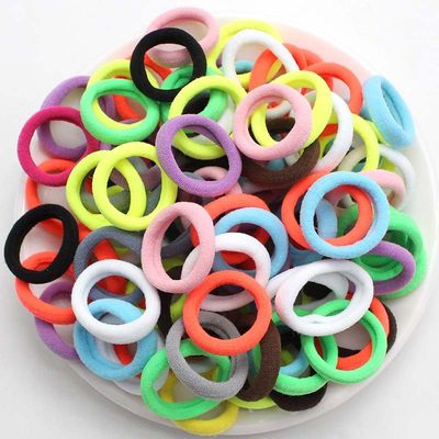 推荐50pc/lot Kids Candy Color Hair Rope Elastic Scrunchie Ha