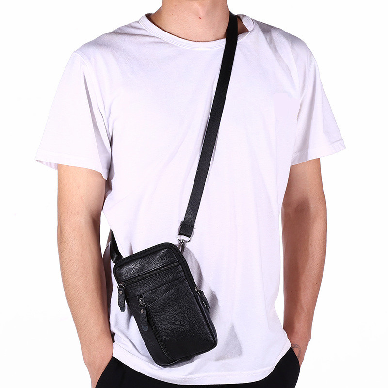 极速Genuine Leather Waist Bag Mobile Phone Bag Car Key Case