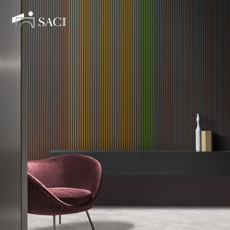 现代简约彩色直线条纹立体感电视背景墙壁纸卧室客厅定制墙布壁画