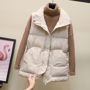 羽绒棉马甲背心外穿秋冬s韩系新款马夹短款无袖棉服坎肩外套潮女