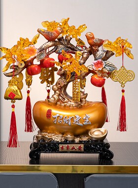 招财进宝发财树摆件客厅玄关办公室装饰事事如意开业乔迁新年现货