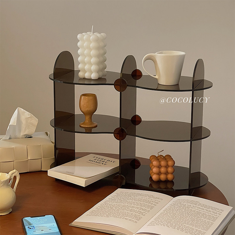 高端oCo纳ucy北欧客厅桌子亚克力杯子收妆卧室护肤化L品梳妆奢华