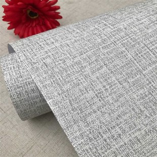 纯色亚麻纹墙布加厚壁纸自粘简约风卧室客厅墙贴防水防潮墙纸