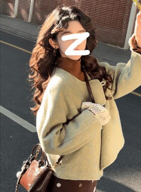 荔枝Lizhi复古高级感毛呢外套女秋冬I韩系小个子羊绒呢子短款大衣