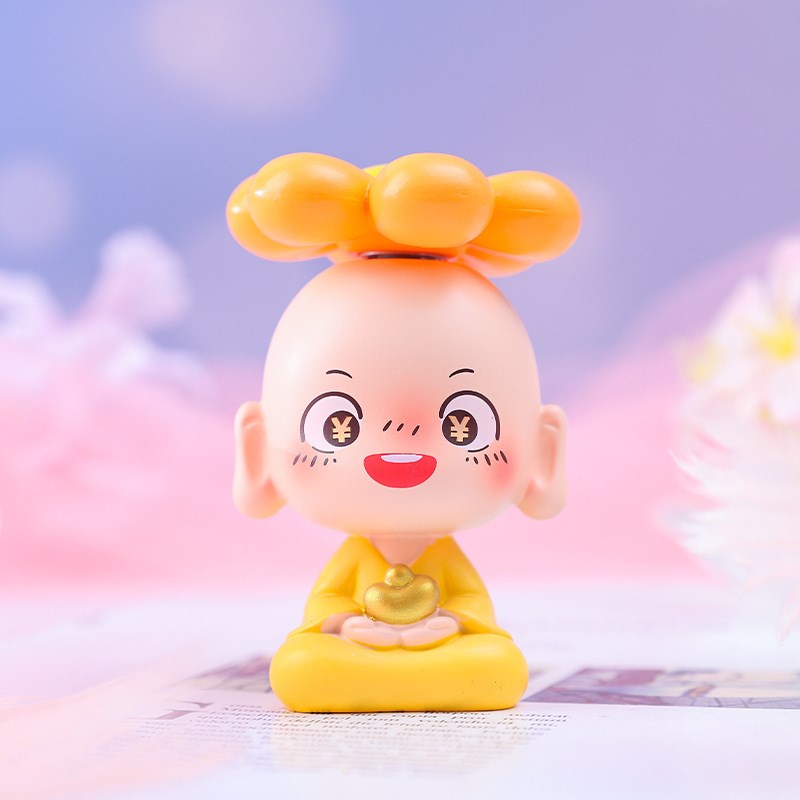 小众高货创意花和尚汽车饰品摆件花盆摆设创意实用礼品树脂小和尚