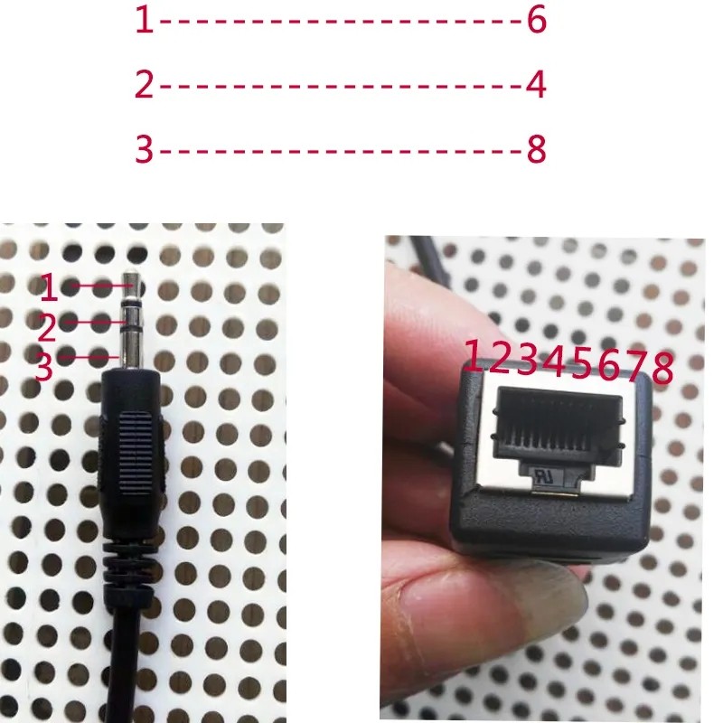 雷石点歌机触摸屏控制线3.5mm/RJ45母转接线 触摸屏串口线转网口