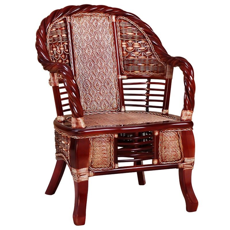 天然真藤藤椅三件套阳台手工编织单人室内实木靠背椅老人椅藤椅子,住宅家具,阳台椅,淘宝优惠券,粉丝福利购,淘宝优惠卷