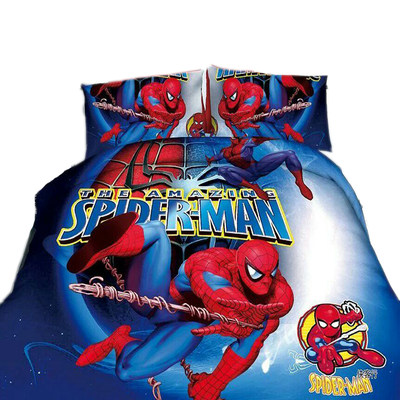 推荐Spiderman Bedding Set Cartoon Boy Single Twin size 2/3/4