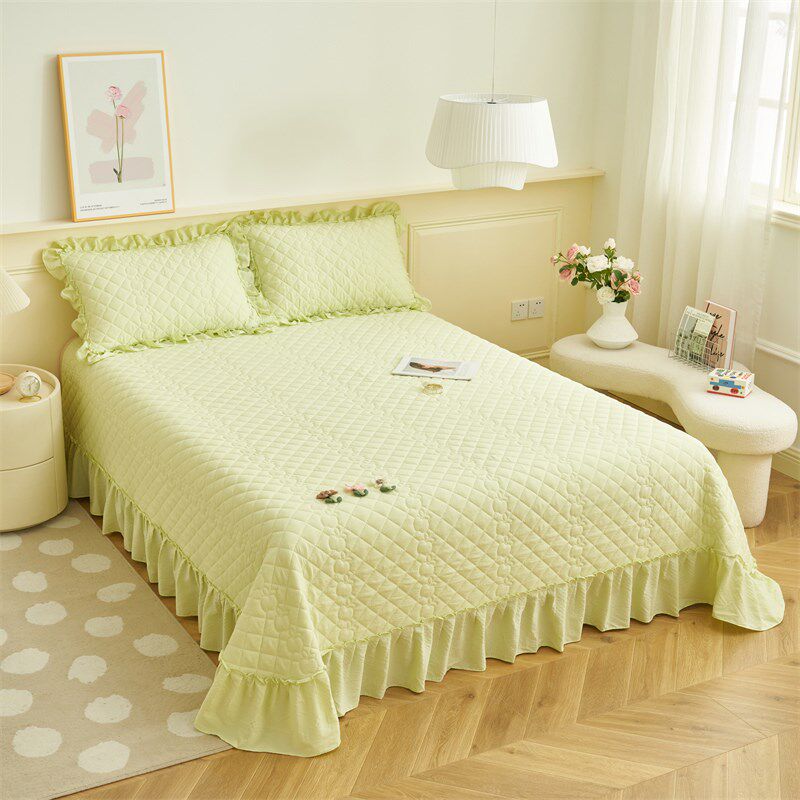 A类泡泡纱夏被夏凉被空调被四件套床上用品单双人花边夏季薄被子